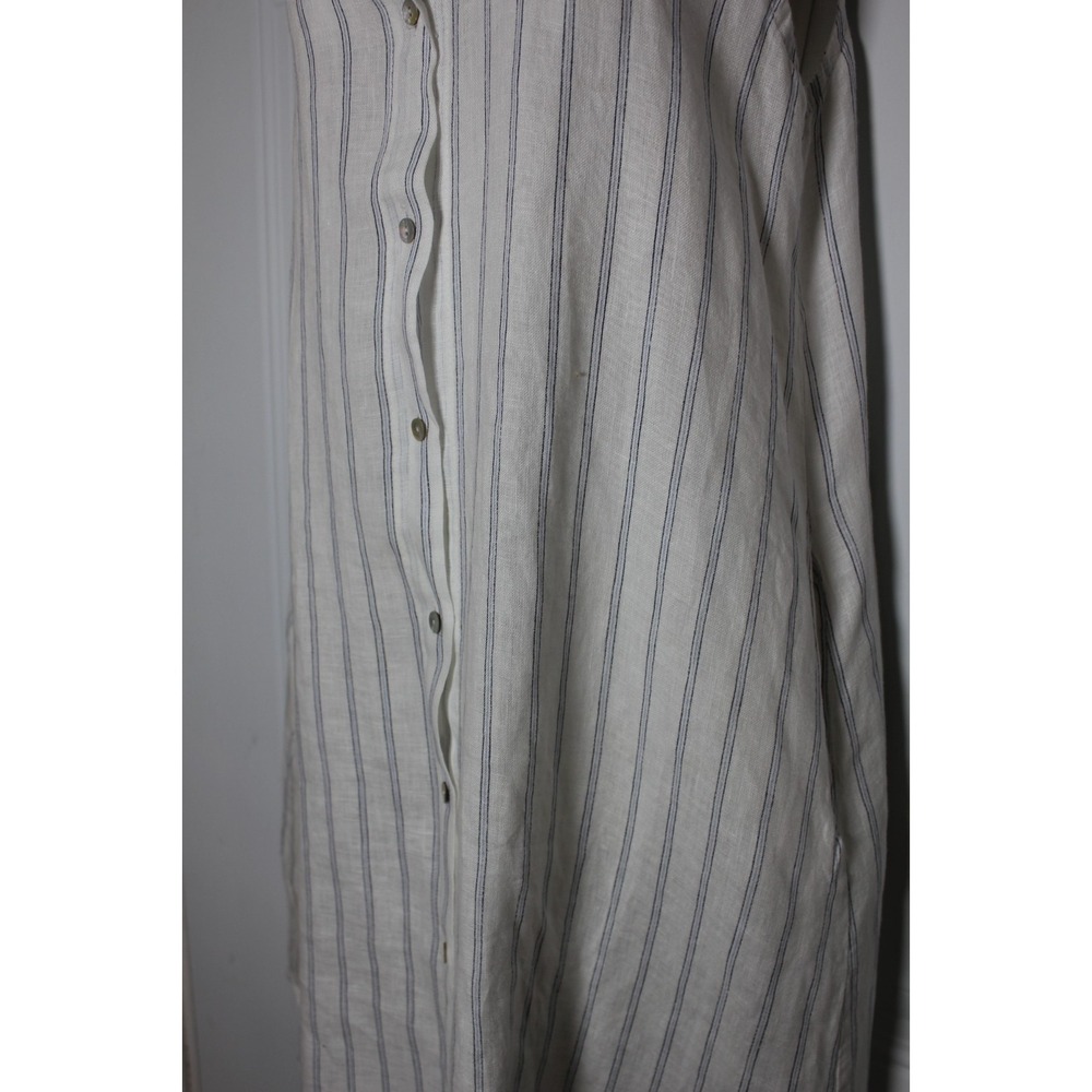 Rosemarie Italy Linen Shirt Dress Relaxed Striped Sardinia Effortless Size Small - Picture 7 of 13
